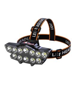 BIKIGHT 12*P90 LED Headlamp USB Rechargeable Long Shoot 4 Modes Bike Head Torch Flashlight Waterproof Camping Fishing