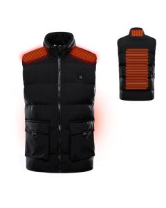 TENGOO 4 Areas Heated Vest USB Charging Infrared Electric Heating Sleevless Jacket Waistcoat Outdoor Camping Fishing