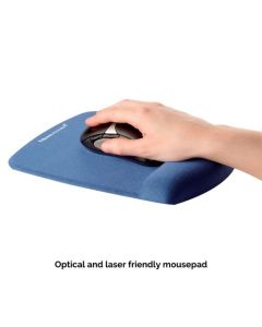 Fellowes PlushTouch Mouse Pad Wrist Rest Blue 9287302