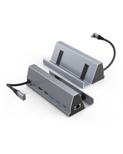 Steam Deck Docking Station TV Base Stand 7 in 1 Hub Aluminum Alloy Holder Dock 60Hz HDMI-compatible USB-C For Steam Deck Console