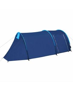 [US Direct] Waterproof Camping Tent 2~4 Persons Tunnel Tent For Camping Hiking Travel Fibreglass Poles Blue