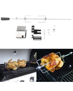 4W Stainless Steel Rotisserie BBQ Grill Roaster Spit Rod BBQ Tools Set Camping Charcoal Kits