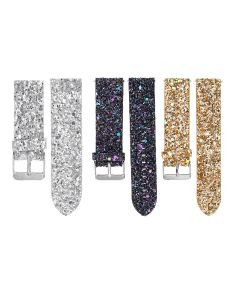 Replacement Bling Glitter Leather Wrist Strap Watch Band For Fitbit Versa