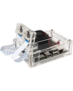 Catda Jetson Nano Case Development Board Acrylic Transparent Shell Protective Case with Cooling Fan