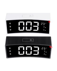 Arc LED Alarm Clock Digital Snooze Touch Control Table Clock Day Time Temperature Display Home Decoration