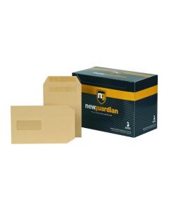 New Guardian Pocket Envelope C5 Self Seal Window 130gsm Manilla (Pack 250) - A23013