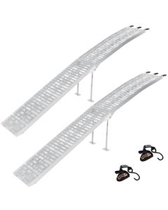 Sefzone Loading Ramps with Support Legs 7.5Ft (2Pcs), Aluminum Folding ATV Ramps with 2640lbs Max Load, Upgraded Non-Slip Surface, Powersports Loading Ramps for Pickup Truck, Lawn Mowers, Motorcycles