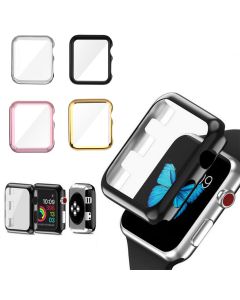 38/42mm Plating PC Front Case Screen Protector Cover for Apple Watch Series 3
