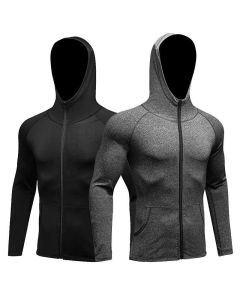 Men Fitness Running Training Sports Jacket Long-sleeved Zipper Casual Hoodie Quick-drying Coat