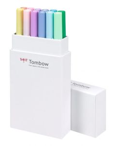 Tombow ABT Dual Brush Pen 2 Tips Pastel Assorted Colours (Pack 12) - ABT-12P-2