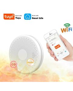 2 in 1 Version WiFi Function Tuya And Smart Life Smoke Detector Sensor & Carbon Monoxide Co Gas Detector Smoke Fire Sound Alarm
