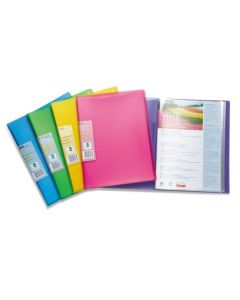 Pentel Recycology A4 Vivid Display Book 30 Pocket Assorted Colours (Pack 5) - DCF343/MIX