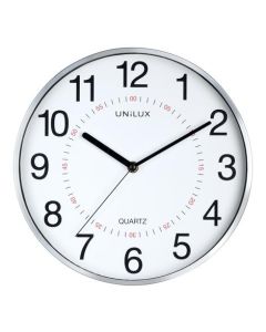 Unilux Clock Aria 285mm Diameter Metal Grey Rim 400094280