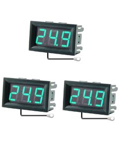 3Pcs 0.56 Inch Mini Digital LCD Indoor Convenient Temperature Sensor Meter Monitor Thermometer with 1M Cable -50-120 DC 5-12V
