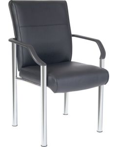 Greenwich Leather Faced Reception Chair Black - B689