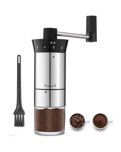 Stainless Steel Manual Coffee Grinder Washable Portable Coffee Bean Grinder Grinder 5-gear Aadjustment
