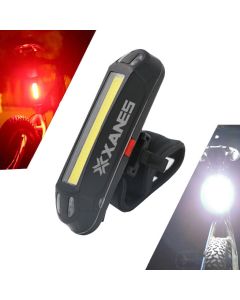XANES 2 in 1 500LM Bicycle USB Rechargeable LED Bike Light Taillight Ultralight Warning Night