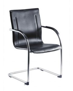 Guest Leather Effect Cantilever Chair Black - B9530