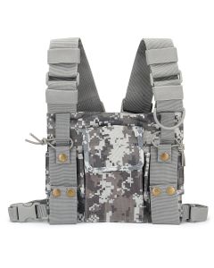 Radio Walkie Talkie Chest Pocket Harness Bag Backpack Holster Pouch Camouflage