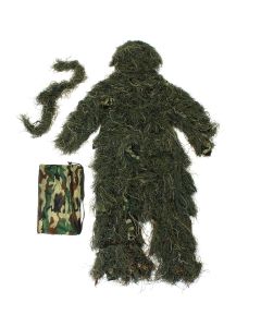 Ghillie Suit Camo 3D Woodland Camouflage Forest Hunting Hide Camping Clothing 5Pcs Bag