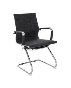 Nautilus Designs Aura Contemporary Medium Back Fleck Fabric Executive Cantilever Visitor Chair With Fixed Arms Black/Grey - BCF/8003AV/BGF