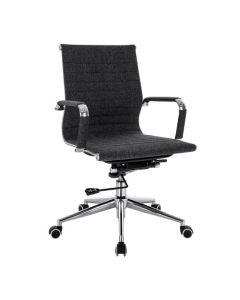 Nautilus Designs Aura Contemporary Medium Back Fleck Fabric Executive Office Chair With Fixed Arms Black/Grey - BCF/8003/BGF