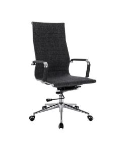 Nautilus Designs Aura Contemporary High Back Fleck Fabric Executive Office Chair With Fixed Arms Black/Grey - BCF/9003/BGF