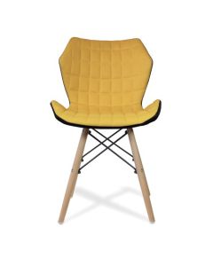 Nautilus Designs Amelia Contemporary Lightweight Fabric Chair With Panel Stitching Mustard and Solid Beech Legs - BCF/B570/MT