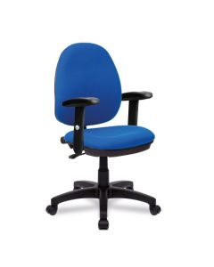 Nautilus Designs Java 100 Medium Back Single Lever Fabric Operator Office Chair With Height Adjustable Arms Blue - BCF/I300/BL/ADT
