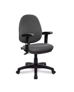 Nautilus Designs Java 100 Medium Back Single Lever Fabric Operator Office Chair With Height Adjustable Arms Grey - BCF/I300/GY/ADT