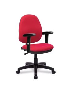 Nautilus Designs Java 100 Medium Back Single Lever Fabric Operator Office Chair With Height Adjustable Arms Red - BCF/I300/RD/ADT