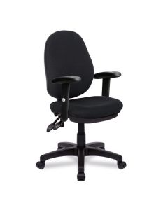 Nautilus Designs Java 200 Medium Back Twin Lever Fabric Operator Office Chair With Height Adjustable Arms Black - BCF/P505/BK/ADT