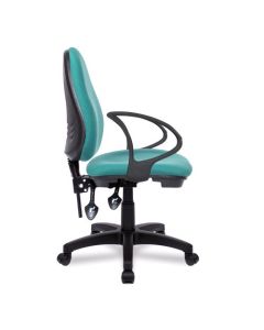 Nautilus Designs Java 200 Medium Back Twin Lever Fabric Operator Office Chair With Fixed Arms Green - BCF/P505/GN/A
