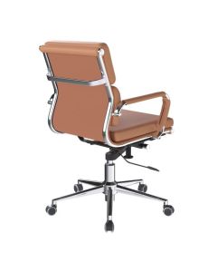 Nautilus Designs Avanti Medium Back Bonded Leather Executive Office Chair With Individual Back Cushions and Fixed Arms Brown - BCL/5003/BW