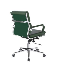 Nautilus Designs Avanti Medium Back Bonded Leather Executive Office Chair With Individual Back Cushions and Fixed Arms Green - BCL/5003/FGN