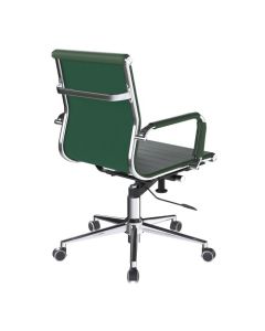 Nautilus Designs Aura Contemporary Medium Back Bonded Leather Executive Office Chair With Fixed Arms Forest Green - BCL/8003/FGN