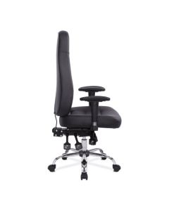 Nautilus Designs Babylon High Back Bonded Leather 24 Hour Synchronous Task Operator Office Chair With Multi-Adjustable Arms Black - BCL/R440/BK