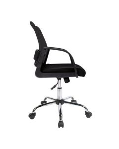 Nautilus Designs Calypso Medium Mesh Back Task Operator Office Chair With Fixed Arms Black - BCM/F1204/BK
