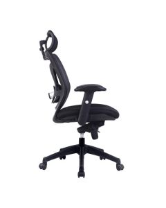 Nautilus Designs Newton High Back Mesh Synchronous Executive Office Chair With Integral Headrest and Height Adjustable Arms Black - BCM/K103/BK
