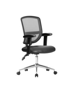 Nautilus Designs Nexus Designer High Back Mesh Operator Office Chair Sculptured Lumbar and Spine Support Black Vinyl - BCM/K512/BKV/ADT