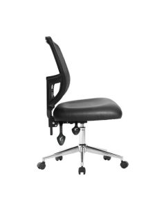 Nautilus Designs Nexus Designer Medium Back Mesh Operator Office Chair Sculptured Lumbar and Spine Support Black Vinyl - BCM/K512/BKV