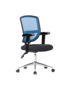 Nautilus Designs Nexus Designer Medium Back Mesh Operator Office Chair Sculptured Lumbar Spine Support and Adjustable Arms Blue - BCM/K512/BL/ADT