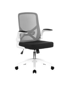 Nautilus Designs Oyster Medium Back Mesh Task Operator Office Chair With Folding Ams Grey - BCM/K523/WH-GY