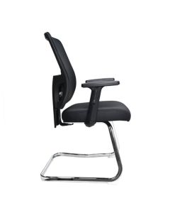 Nautilus Designs Barri Medium Back Mesh Visitor Chair With Fabric Seat and Height Adjustable Arms Black - BCM/K610V/BK