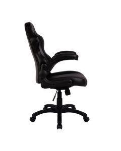 Nautilus Designs Predator Ergonomic Gaming Style Office Chair with Folding Arms and Integral Headrest and Lumbar Support Black - BCP/H600/BK