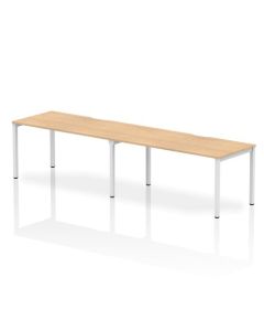 Dynamic Evolve Plus 1600mm Single Row 2 Person Desk Maple Top White Frame BE349