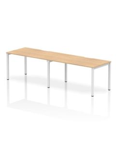 Dynamic Evolve Plus 1400mm Single Row 2 Person Desk Maple Top White Frame BE354