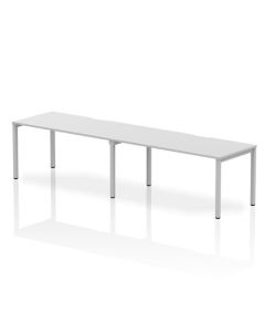 Dynamic Evolve Plus 1600mm Single Row 2 Person Desk White Top Silver Frame BE366