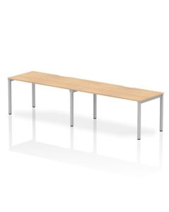 Dynamic Evolve Plus 1600mm Single Row 2 Person Desk Maple Top Silver Frame BE369