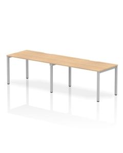 Dynamic Evolve Plus 1400mm Single Row 2 Person Desk Maple Top Silver Frame BE374